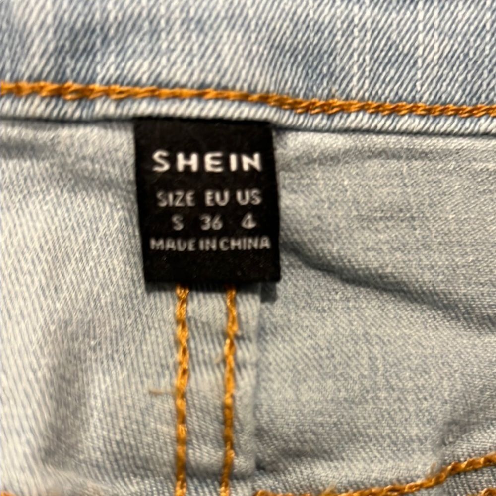 SHEIN Light Blue Button-Front Denim Pencil Skirt - Picture 2 of 6
